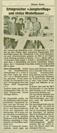 MFVH - Erfolgreicher Jungfernflug und stolze Modellbauer 1983_k